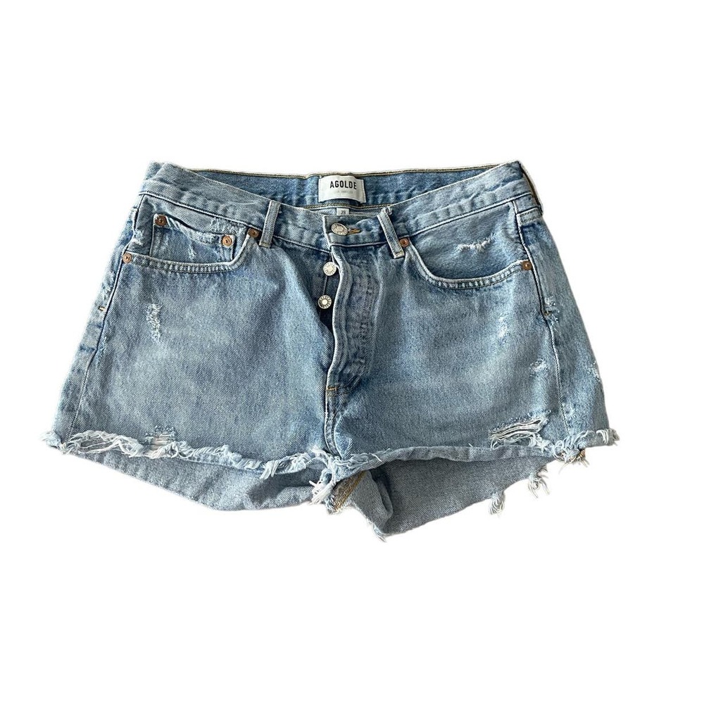 AGOLDE Parker Vintage Frayed-Hem Denim Distressed Shorts